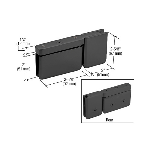 CRL PPH07BBRZ Brushed Bronze Top or Bottom Mount Pivot Hinge with Attached U-Clamp