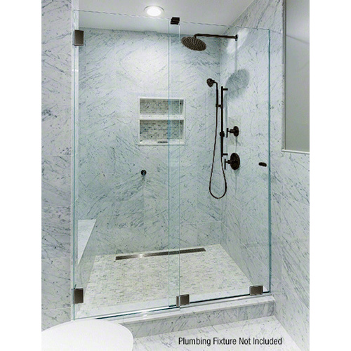 CRL ESS3BN Brushed Nickel Essence Series Basic Sliding Shower Door Kit with Squared Corner Rollers NO GLASS INCLUDED