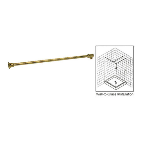 CRL SUP10ABR Antique Brass Frameless Shower Door Fixed Panel Wall-To-Glass Support Bar for 3/8" to 1/2" Thick Glass