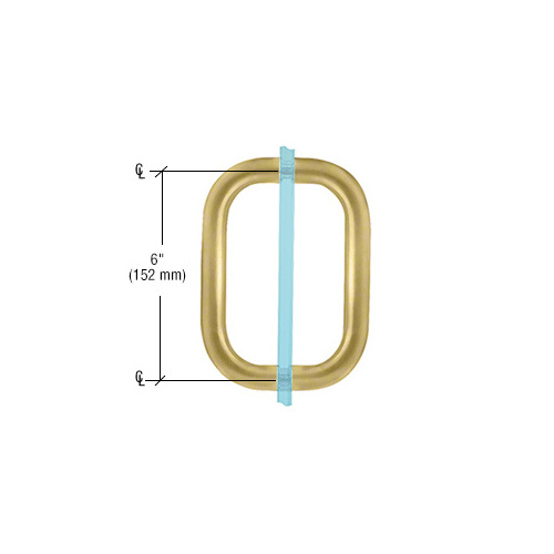 CRL BPD6SB Satin Brass 6" Back-to-Back Solid Brass 3/4" Diameter Pull Handles Without Metal Washers