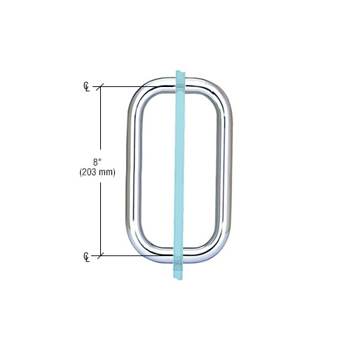 CRL BPD8CH Polished Chrome 8" Back-to-Back Solid 3/4" Diameter Pull Handles Without Metal Washers