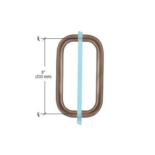 CRL BPD8CH Polished Chrome 8" Back-to-Back Solid 3/4" Diameter Pull Handles Without Metal Washers