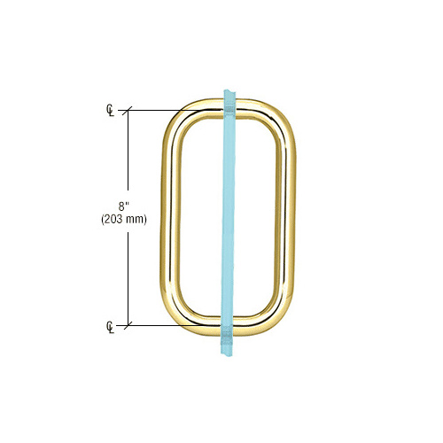 CRL BPD8CH Polished Chrome 8" Back-to-Back Solid 3/4" Diameter Pull Handles Without Metal Washers