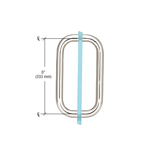 CRL BPD8CH Polished Chrome 8" Back-to-Back Solid 3/4" Diameter Pull Handles Without Metal Washers