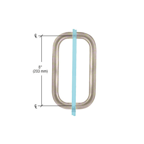 CRL BPD8CH Polished Chrome 8" Back-to-Back Solid 3/4" Diameter Pull Handles Without Metal Washers