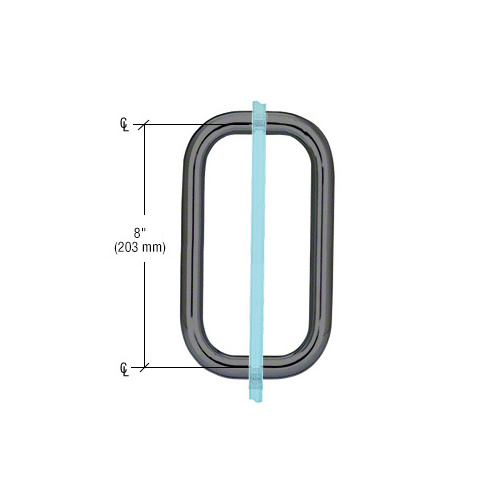 CRL BPD8CH Polished Chrome 8" Back-to-Back Solid 3/4" Diameter Pull Handles Without Metal Washers