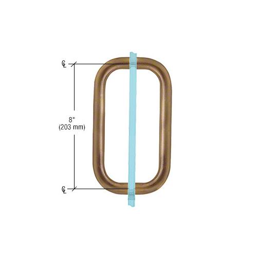 CRL BPD8CH Polished Chrome 8" Back-to-Back Solid 3/4" Diameter Pull Handles Without Metal Washers