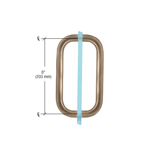 CRL BPD8CH Polished Chrome 8" Back-to-Back Solid 3/4" Diameter Pull Handles Without Metal Washers