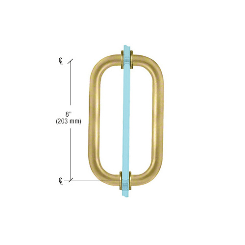 CRL SPH8CH Polished Chrome 8" Back-to-Back Solid Brass 3/4" Diameter Pull Handles with Metal Washers