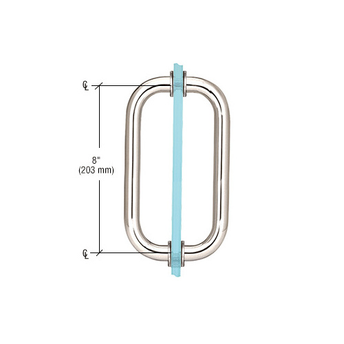 CRL SPH8CH Polished Chrome 8" Back-to-Back Solid Brass 3/4" Diameter Pull Handles with Metal Washers