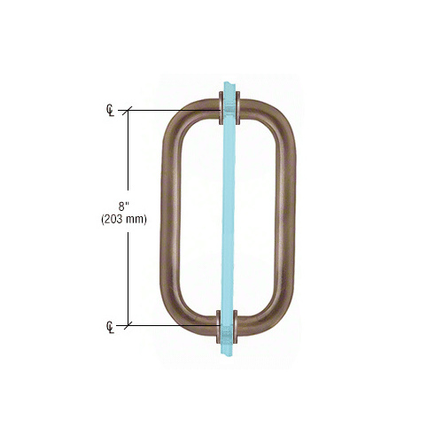 CRL SPH8CH Polished Chrome 8" Back-to-Back Solid Brass 3/4" Diameter Pull Handles with Metal Washers