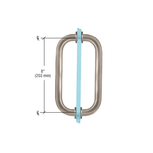 CRL SPH8CH Polished Chrome 8" Back-to-Back Solid Brass 3/4" Diameter Pull Handles with Metal Washers