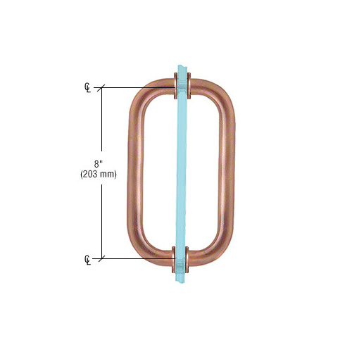 CRL SPH8CH Polished Chrome 8" Back-to-Back Solid Brass 3/4" Diameter Pull Handles with Metal Washers