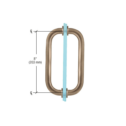 CRL SPH8CH Polished Chrome 8" Back-to-Back Solid Brass 3/4" Diameter Pull Handles with Metal Washers