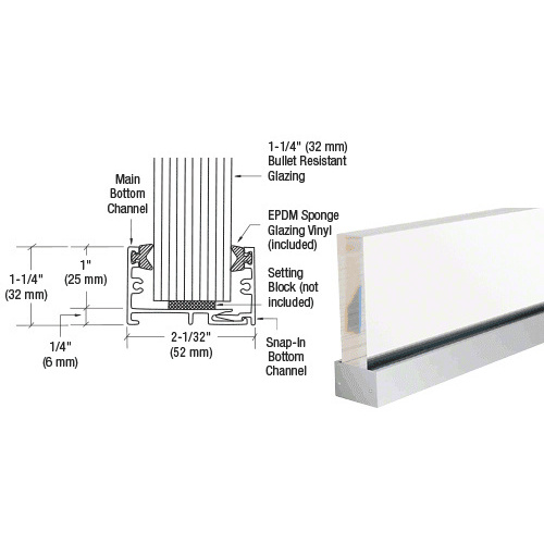 CRL PB014A Satin Anodized Two-Piece Snap Together Sash 144" Stock Length