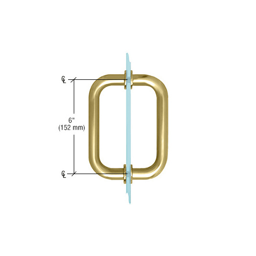 CRL BM6X6SB Satin Brass 6" BM Series Tubular Back-to-Back Pull Handle