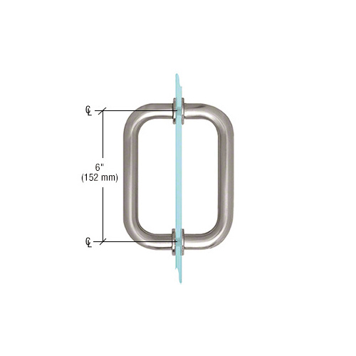 CRL BM6X6SB Satin Brass 6" BM Series Tubular Back-to-Back Pull Handle