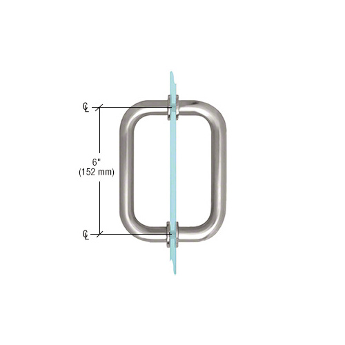 CRL BM6X6SB Satin Brass 6" BM Series Tubular Back-to-Back Pull Handle