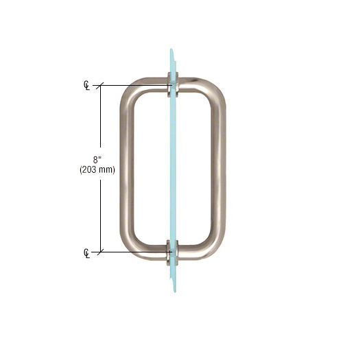 CRL BM8X8ABN Antique Brushed Nickel 8" BM Series Tubular Back-to-Back Pull Handle