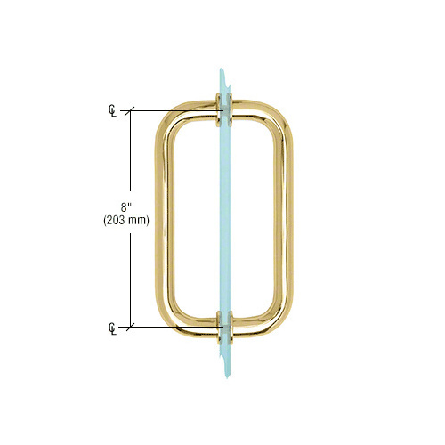 CRL BM8X8ABN Antique Brushed Nickel 8" BM Series Tubular Back-to-Back Pull Handle