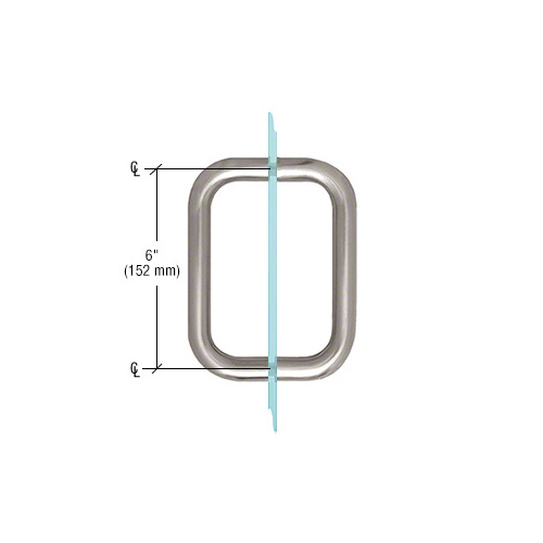 CRL BMNW6X6W White 6" BM Series Back-to-Back Handle Without Metal Washers