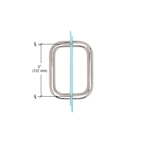 CRL BMNW6X6W White 6" BM Series Back-to-Back Handle Without Metal Washers