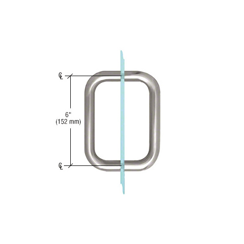 CRL BMNW6X6W White 6" BM Series Back-to-Back Handle Without Metal Washers