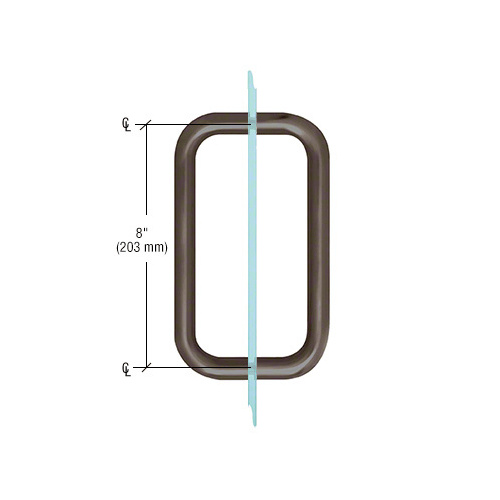 CRL BMNW8X8PN Polished Nickel 8" BM Series Back-to-Back Handle Without Metal Washers