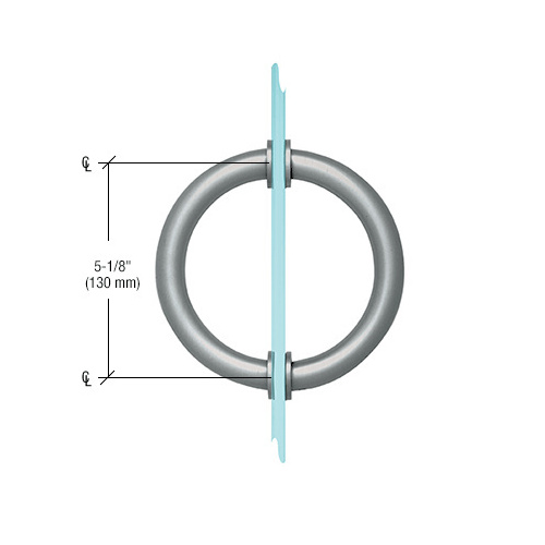 CRL SDPC575UBR Ultra Brass 5-1/8" Tubular Back-to-Back Circular Style Brass Shower Door 3/4" Diameter Pull Handles