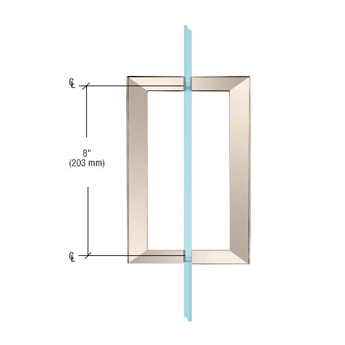 CRL SQ8X8PN Polished Nickel 8" x 8" SQ Series Square Tubing Back-to-Back Pull Handles