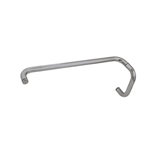 CRL BMNW6X18PN Polished Nickel 6" Pull Handle and 18" Towel Bar BM Series Combination Without Metal Washers