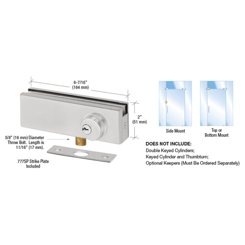 CRL AMR205BS Brushed Stainless AMR Series Patch Lock