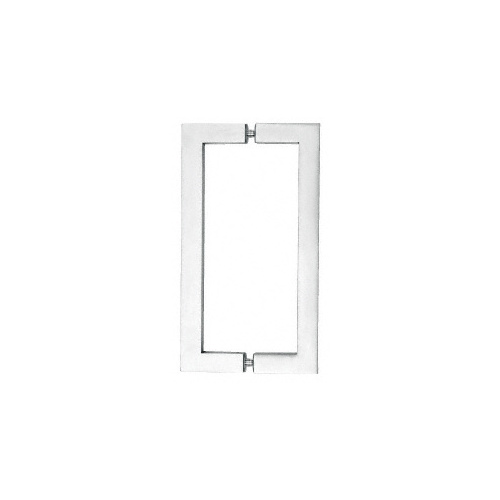 CRL SQ12X12PS Polished Stainless 12" Glass Mounted Square Tube Style Back-to-Back Pull Handle