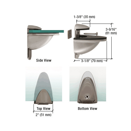 CRL DL661BN Brushed Nickel Heavy-Duty Adjustable Shelf Bracket