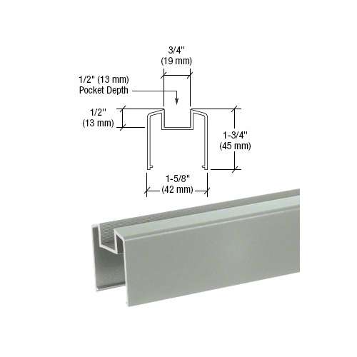 CRL BRGLSW Sky White 200, 300, 350, and 400 Series Bottom Rail for Glass 241" Long