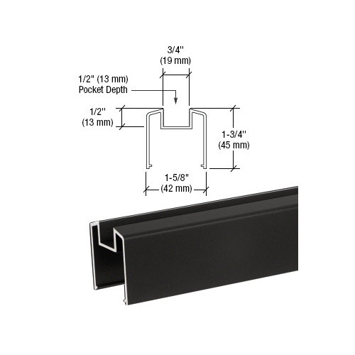 CRL BRGLSW Sky White 200, 300, 350, and 400 Series Bottom Rail for Glass 241" Long