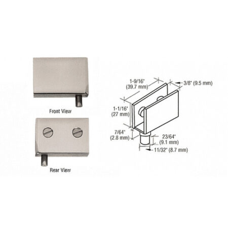 CRL EH225 Brushed Nickel Glass Door Pivot Hinges - pack of 2