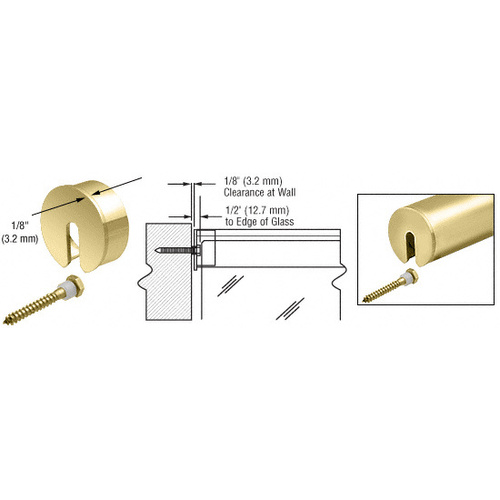 CRL GR15SECPB Polished Brass Stabilizing End Cap for 1-1/2" Cap Railing