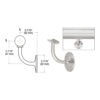 CRL HR20TPS Polished Stainless Del Mar Series Wall Mounted Hand Railing Bracket for 2" Tubing