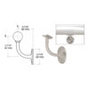 CRL HR20TPS Polished Stainless Del Mar Series Wall Mounted Hand Railing Bracket for 2" Tubing