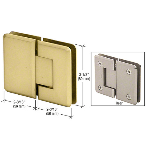 CRL P1N580SB Satin Brass Pinnacle 580 Series 5 Degree Glass-To-Glass Hinge