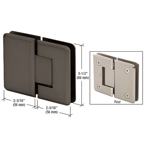 CRL P1N580SB Satin Brass Pinnacle 580 Series 5 Degree Glass-To-Glass Hinge