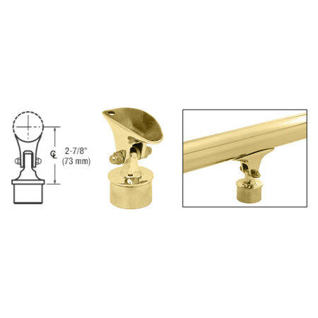 CRL HR15VAPB Polished Brass Adjustable Saddle for 1-1/2" Tubing