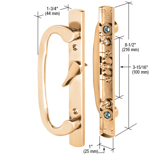 CRL C1283 Brass Plated 8-1/2" Mortise - Style Handle