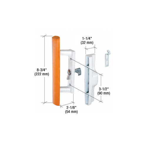 CRL C1194 Wood/White Internal Lock Handle Set 3-1/2" Screw Holes