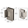 CRL GEN074ABN Antique Brushed Nickel Geneva 074 Series Wall Mount Short Back Plate Hinge