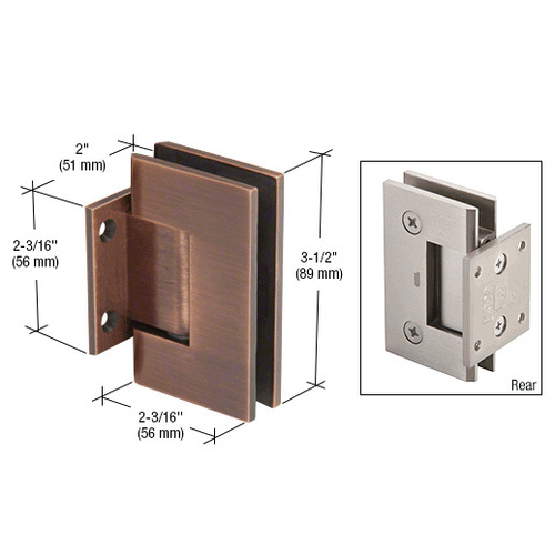 CRL GEN074ABN Antique Brushed Nickel Geneva 074 Series Wall Mount Short Back Plate Hinge