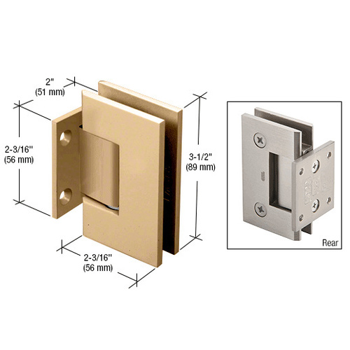 CRL GEN074ABN Antique Brushed Nickel Geneva 074 Series Wall Mount Short Back Plate Hinge