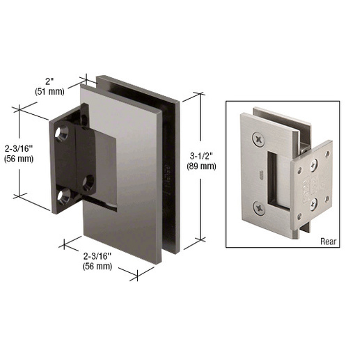 CRL GEN074ABN Antique Brushed Nickel Geneva 074 Series Wall Mount Short Back Plate Hinge