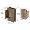 CRL V1E074ABC0 Antique Brushed Copper Vienna 074 Series Short Back Plate Wall Mount Hinge